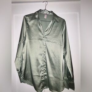 H&M Blouse in Sage Green